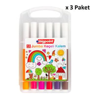 Bigpoint Jumbo Keçeli Kalem 12'li Set (Plastik Kutulu) x 3 Paket