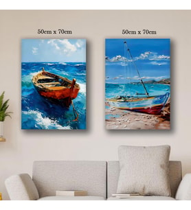 sahil kum tekne tablo resim kanvas 2 adet 50x70