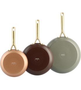 Shades Terra 3 Parça Tava Seti – 20 cm, 24 cm, 28 cm – PFAS'sız Seramik Yapışmaz, Doğal Renkler, Sağlıklı Pişirme