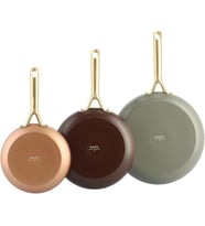 Shades Terra 3 Parça Tava Seti – 20 cm, 24 cm, 28 cm – PFAS'sız Seramik Yapışmaz, Doğal Renkler, Sağlıklı Pişirme
