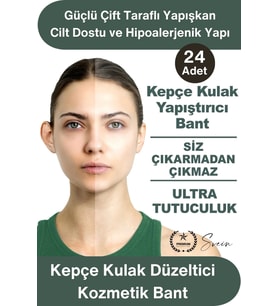 #KepçeKulak Kepçe Kulak Düzeltici Kozmetik Bant 24 Adet Şeffaf Çift Taraflı Görünmez Cilt Dostu Hipo
