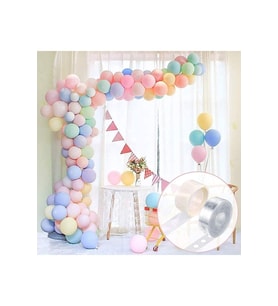 Makaron Karışık Balon 50 Adet. Ve Balon Zincir Aparatı 5 Mt