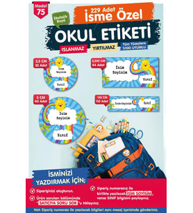 Okul Etiketi Kalem Defter Etiketi Özel İsim Yazılabilen Etiket Seti - İsim Etiketi-T521-OE75