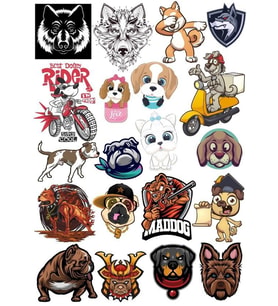 Köpek Sticker Set 16 20 Parça Telefon, Tablet, Defter, Laptop Sticker
