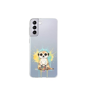 Samsung Galaxy S21 Plus ile Uyumlu Splash Mirket Tasarımlı Şeffaf Silikon Kılıf