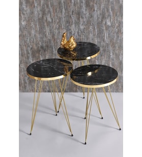 Zigon Sehpa Gold Bendir Tel Ayak