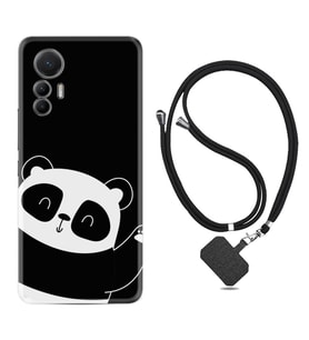 Xiaomi 12 Lite Kılıf Silikon Boyun Askılı İpli Desenli Silikon Bay Bay Panda 1784