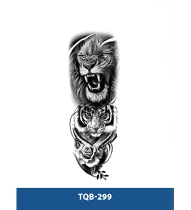 TQB-299 ASLAN VE KAPLAN DESEN GEÇİCİ KOL DÖVMESİ-TATTO