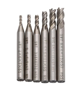 CNC Karbür End Mill HSS Karbür 2mm-6mm Çap Freze Kesici 6 Adet