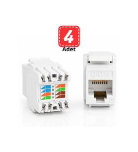 MN6 MN117C RJ45 CAT6 Keystone Jack Şase Priz Modülü 180 Derece Ağ Ethernet Bağlantı Konnektörü-100 Adet