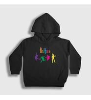 Presmono Unisex Çocuk Siyah Jump The Beatles Kapüşonlu Sweatshirt 114488tt
