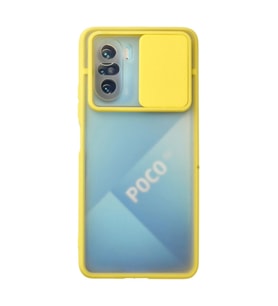Xiaomi Poco F3 Kılıf Palm Buzlu Kamera Sürgülü Silikon - Sarı