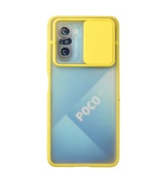 Xiaomi Poco F3 Kılıf Palm Buzlu Kamera Sürgülü Silikon - Sarı