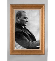 Altın Varaklı Paspartulu Çerçeveli Atatürk Tablo sd584