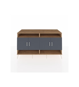 Kronos Konsol 6 Raflı 4 Kapaklı 176x59x99 Çam-Antrasit/Çam