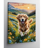 Kanvas Tablo Kırda Koşan Köpek