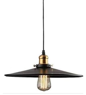 Dylight Retro Metal Sarkıt Avize Rustik Tekli Sarkıt Siyah Cafe Mutfak Aydınlatma 40 Cm