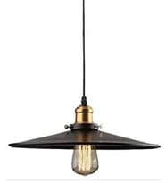 Dylight Retro Metal Sarkıt Avize Rustik Tekli Sarkıt Siyah Cafe Mutfak Aydınlatma 40 Cm