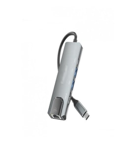 Qpen Hub W27 5 in 1 Usb-C Çok İşlevli Bağlantı İstasyonu (Gri)
