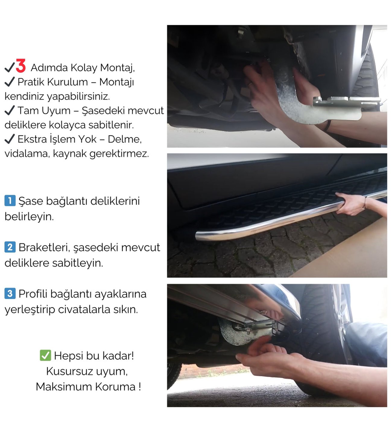Peugeot 5008 Yan Basamak Seti - Siyah, Nevada 2016-2023 Arası