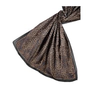 Enba Soft Pamuklu Leopar Desenli Şal 75x190 cm (Acı Kahve)