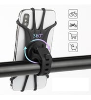 Universal Bisiklet Motosiklet Çocuk Arabası Silikon 360 Derece Telefon Tutucu Tüm Modellerle Uyumlu (5343)