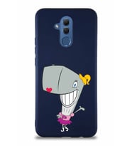 Huawei Mate 20 Lite Soft Premier Kapak Pearl Yengeç Tasarımlı Silikon Kılıf - Lacivert (Şeffaf)