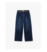 Koton Wide Leg Koyu İndigo Kadın Jean Pantolon 6SAL40096MD