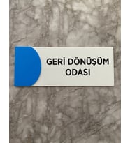 Ortaokula Uygun Renk Mavi Geri Dönüşüm Odası Yön Levhası Kapı İsimliği