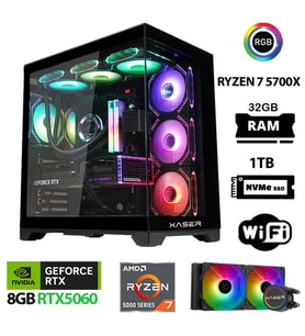 Xaser Sword X50 Ryzen 7 5700X 32GB Ram 1TB M.2 NVMe SSD 8GB RTX5060 Sıvı Soğutmalı Oyuncu Tavsiye Sistem