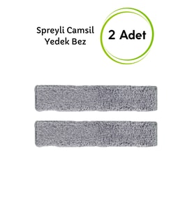 Spreyli Cam Temizleyici Yedek Bezleri - 2 Adet, Mikro Fiber, Su Hazneli