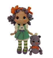 Lavanta Çiçeği Bebek ve Maskot Ayıcık Amigurumi Organik Oyuncak
