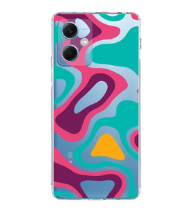 PrintiFy Xiaomi Redmi Note 12 5G Uyumlu Kamera Korumalı Renkli Desen Tasarımlı Şeffaf Kılıf