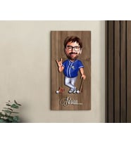 BK Gift Kişiye Özel Beyzbol Karikatürlü Kabartma Figürlü Ahşap Tablo-17, Arkadaşa Hediye, Sevgiliye Hediye, Duvar Dekoru