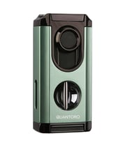 Quantoro 3 Torch Pürmüz V-Cut Yeşil Metal Puro Çakmağı