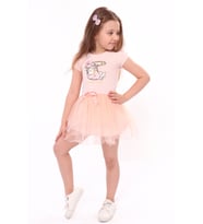 Toontoy Kız Çocuk Baskılı Elbise (Pembe)