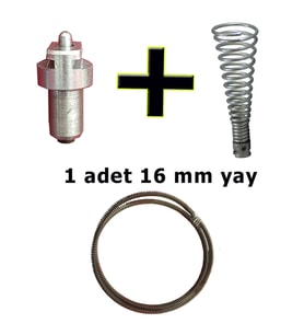 Kanal Açma Makinesi 16 Mm Yay + Matkap Ucu + 1 Adet Başlık Seti