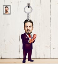 Kişiye Özel Kabadayı Karikatürlü Ahşap Anahtarlık Bay-1-Eco