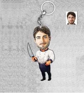 Kişiye Özel Kasap Erkek Ahşap Anahtarlık-3