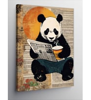 Kanvas Tablo Kahve İçeceğim Panda