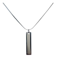 Silver Renk Blok Çelik Kolye