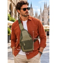 Westpolo Crossbody Unisex Çapraz Ayarlanabilir Askılı  El Göğüs ve Omuz Çantası (Haki)