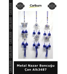 Özel Üretim Dekoratif Hediyelik Aksesuar Metal Nazar Boncuğu Çan Alk3487