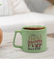 BK Gift Kişiye Özel İsimli Anneler Günü Tasarımlı Pastel Yeşil Middle Kupa Bardak, Anneye Hediye, Anneler Günü Hediyesi-1