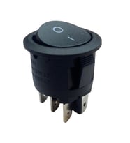 Ayt IC-133-6 Yuvarlak Siyah 6 Pin On Off Anahtar Aç Kapa Düğme Buton 30.2x24.1 mm