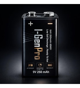 Batteries Pro 6HR61 9V 250 Mah Şarj Edilebilir 9 Volt Pil Ni-MH Şarjlı Pil (Tekli Paket)