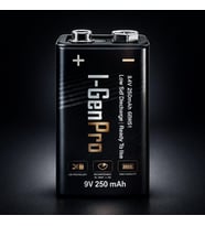 Batteries Pro 6HR61 9V 250 Mah Şarj Edilebilir 9 Volt Pil Ni-MH Şarjlı Pil (Tekli Paket)