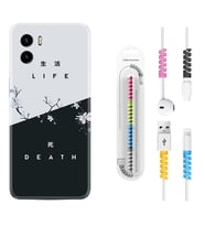 Vivo Y15S Y32 Y33S Y51 Y53S Kılıf Kablo Koruma Spiral Silikon Life and Death 1339