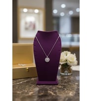 Dubai Model Süet Kumaş Mor Renk 25/12 Cm Kolye - Zincir Ayaklı Stand