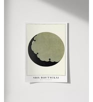 Çerçevesiz Poster Shin Bijutsukai Ay İllüstrasyonu (Çok Renkli)